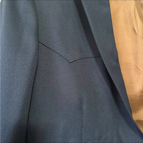 Levi’s Western Wear San Francisco Navy Blazer Mens Cowboy Cut Yoke Polyster - Picture 6 of 11